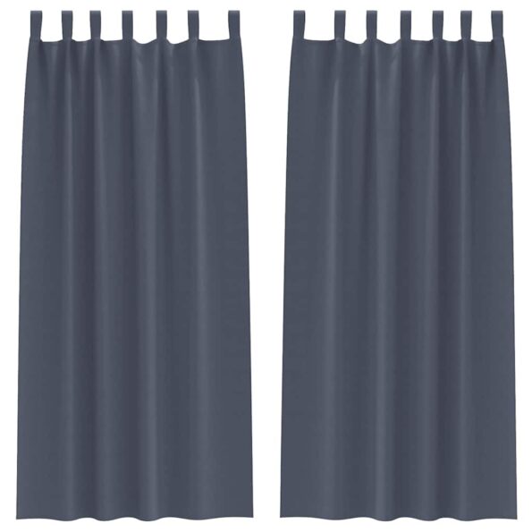 vidaXL Záclony na zatemnenie s krúžkami 2 pcs Antracit 245 x 140 cm – Obrázok 2
