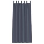 vidaXL Záclony na zatemnenie s krúžkami 2 pcs Antracit 245 x 140 cm – Obrázok 4