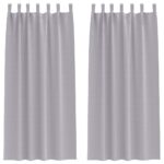 vidaXL Okenice so záclonami 2 pcs Kovová šedá 260 x 140 cm Polyester – Obrázok 2