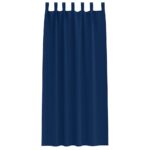 vidaXL Okenice so záclonami 2 pcs Tmavo modrá 245 x 140 cm Polyester – Obrázok 4