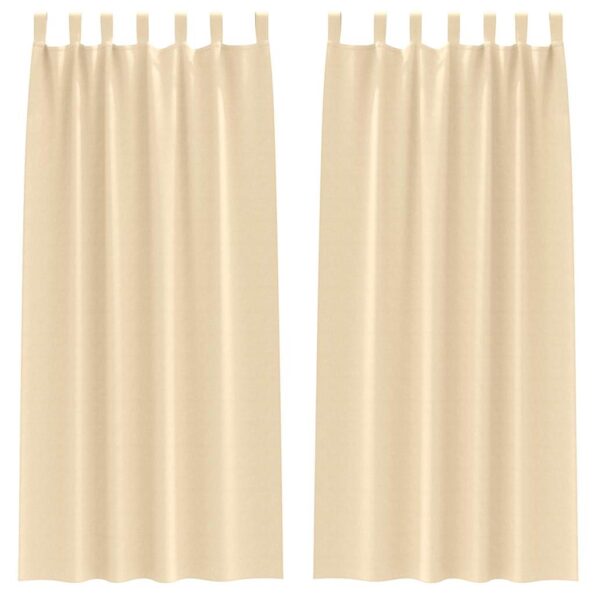 vidaXL Okenice so záclonami 2 pcs Krémová 260 x 140 cm Polyester – Obrázok 2