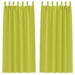 vidaXL Okenice 2 pcs Jablkovo-zelená 260 x 140 cm Polyester – Obrázok 2