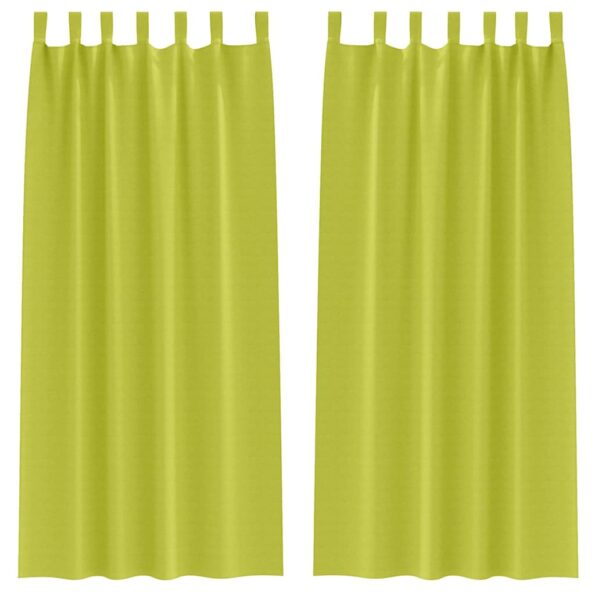 vidaXL Okenice 2 pcs Jablkovo-zelená 260 x 140 cm Polyester – Obrázok 2