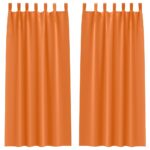 vidaXL Okenice 2 pcs Jasná oranžová 245 x 140 cm Polyester – Obrázok 2