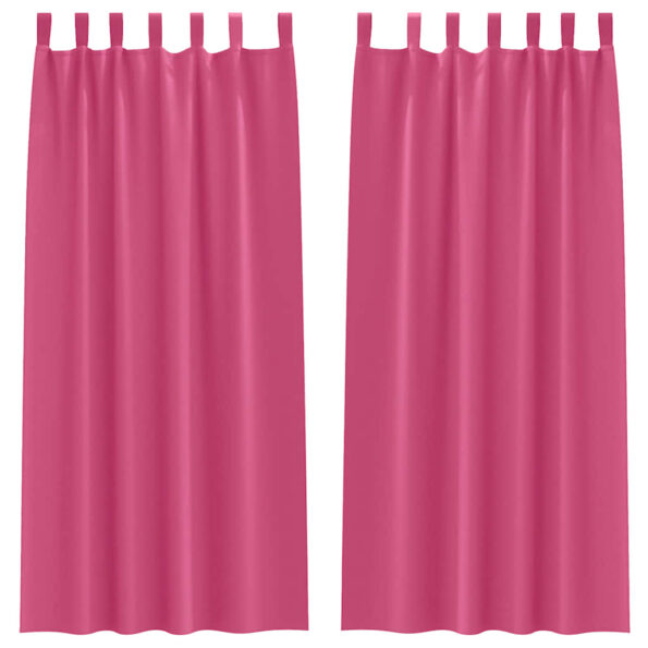 vidaXL Okenice so záclonami 2 pcs Jasná ružová 245 x 140 cm Polyester – Obrázok 2