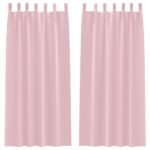 vidaXL Okenice 2 pcs Bábätková ružová 260 x 140 cm Polyester – Obrázok 2