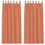 vidaXL Záclony na zatemnenie s krúžkami 2 pcs Tehlová 260 x 140 cm – Obrázok 2