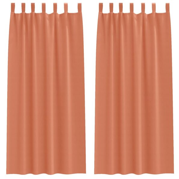 vidaXL Záclony na zatemnenie s krúžkami 2 pcs Tehlová 260 x 140 cm – Obrázok 2