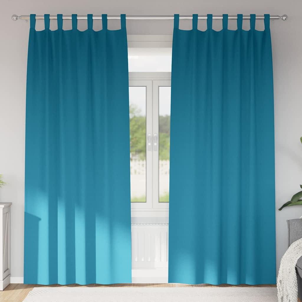 4107641_1.jpg vidaXL Okenice so záclonami 2 pcs Tyrkysová 245 x 140 cm Polyester – Obrázok 1