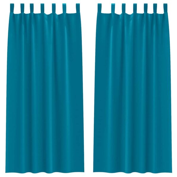 vidaXL Okenice so záclonami 2 pcs Tyrkysová 260 x 140 cm Polyester – Obrázok 2
