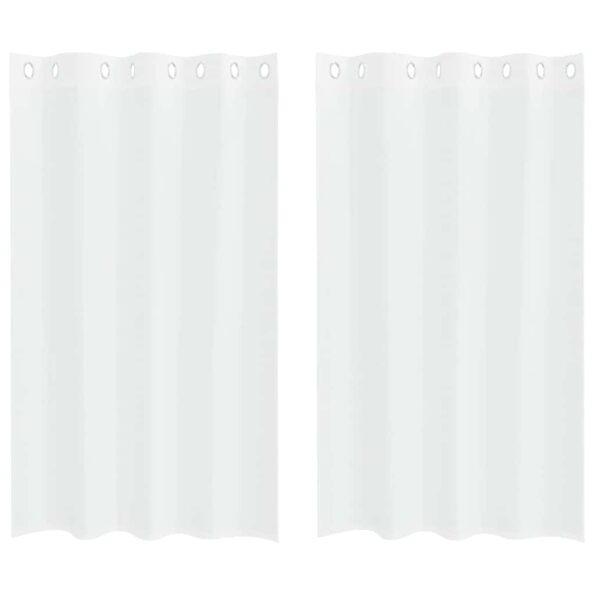 vidaXL Okenice so záclonami 2 pcs Biela 140 x 175 cm Polyester – Obrázok 2