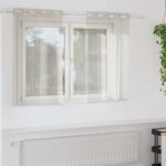 vidaXL Okenice so záclonami 2 pcs Krémová 140 x 140 cm Polyester