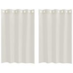 vidaXL Okenice so záclonami 2 pcs Krémová 140 x 140 cm Polyester – Obrázok 2