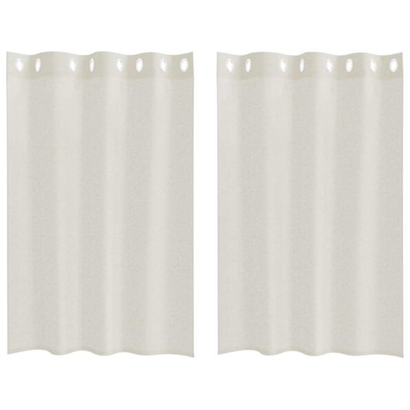 vidaXL Okenice so záclonami 2 pcs Krémová 140 x 140 cm Polyester – Obrázok 2