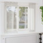 vidaXL Okenice so záclonami 2 pcs Krémová 140 x 175 cm Polyester