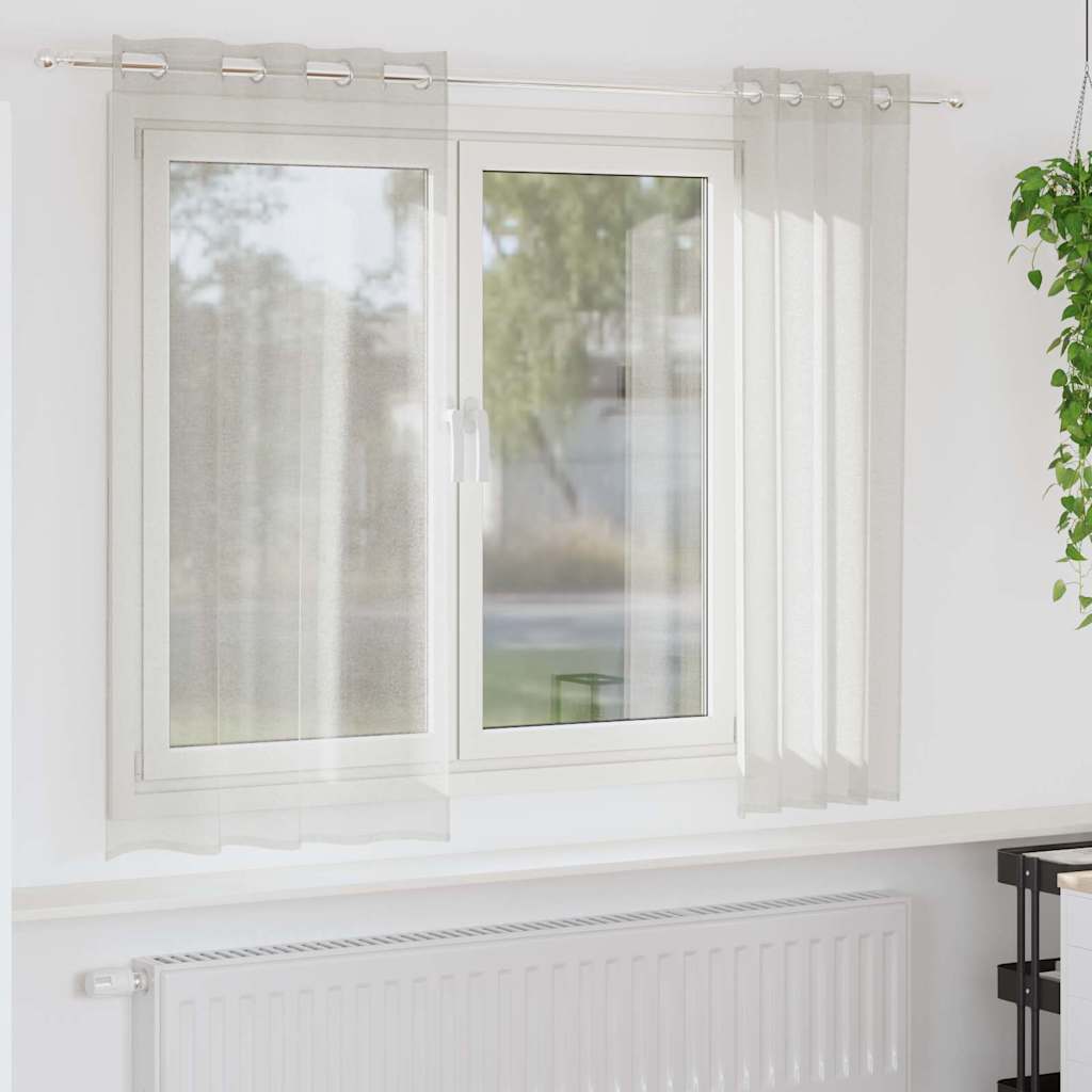 4107988_1.jpg vidaXL Okenice so záclonami 2 pcs Krémová 140 x 175 cm Polyester – Obrázok 1