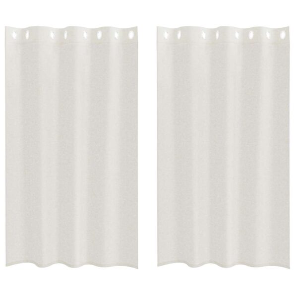 vidaXL Okenice so záclonami 2 pcs Krémová 140 x 175 cm Polyester – Obrázok 2