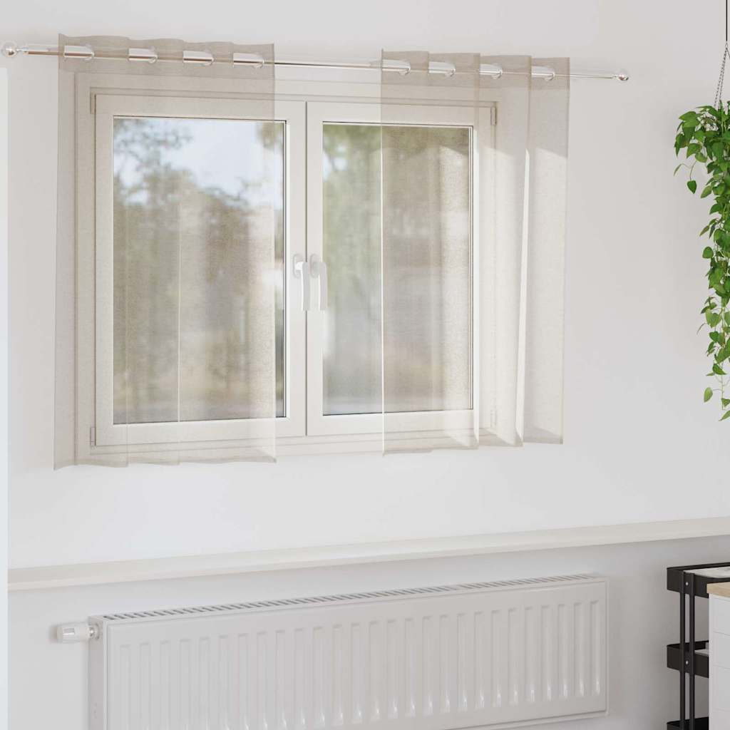 4107992_1.jpg vidaXL Okenice so záclonami 2 pcs Piesok 140 x 140 cm Polyester – Obrázok 1