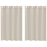 vidaXL Okenice so záclonami 2 pcs Piesok 140 x 140 cm Polyester – Obrázok 2