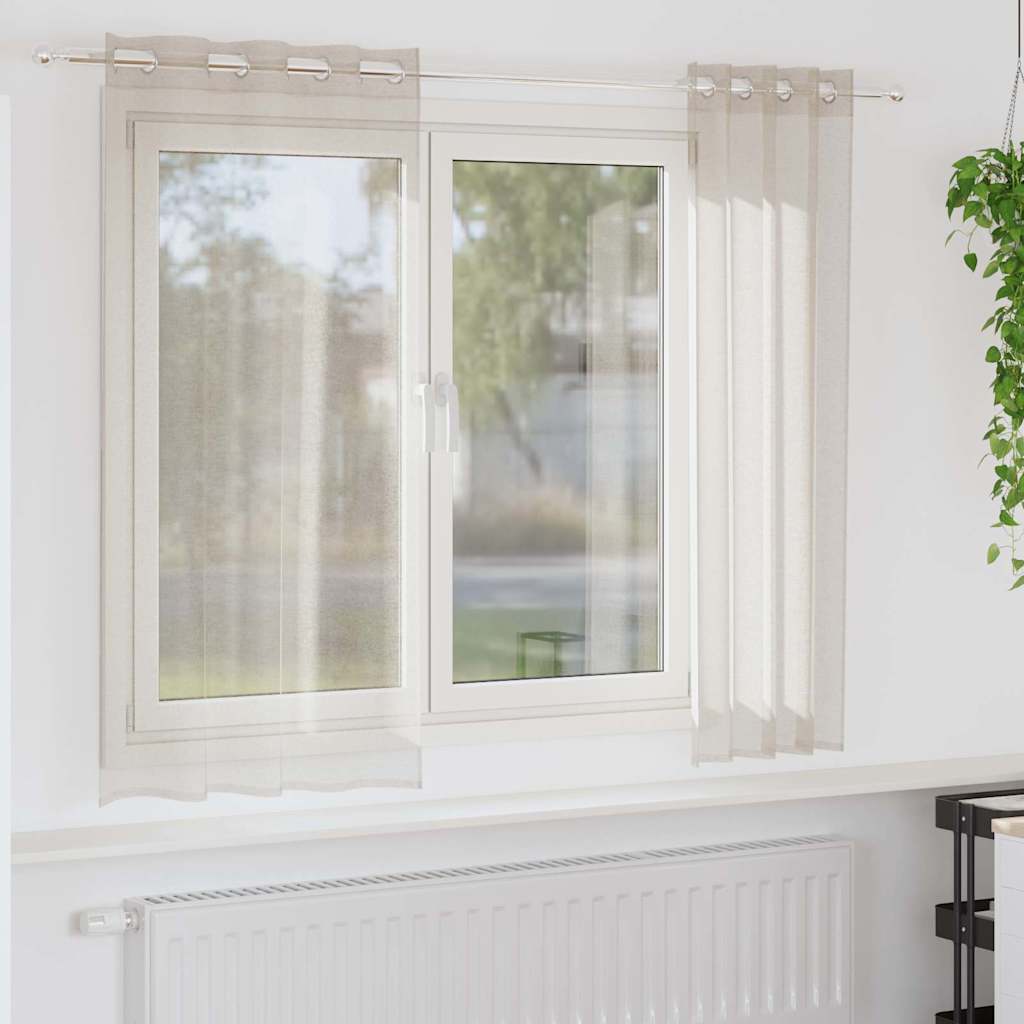 4107993_1.jpg vidaXL Okenice so záclonami 2 pcs Piesok 140 x 175 cm Polyester – Obrázok 1