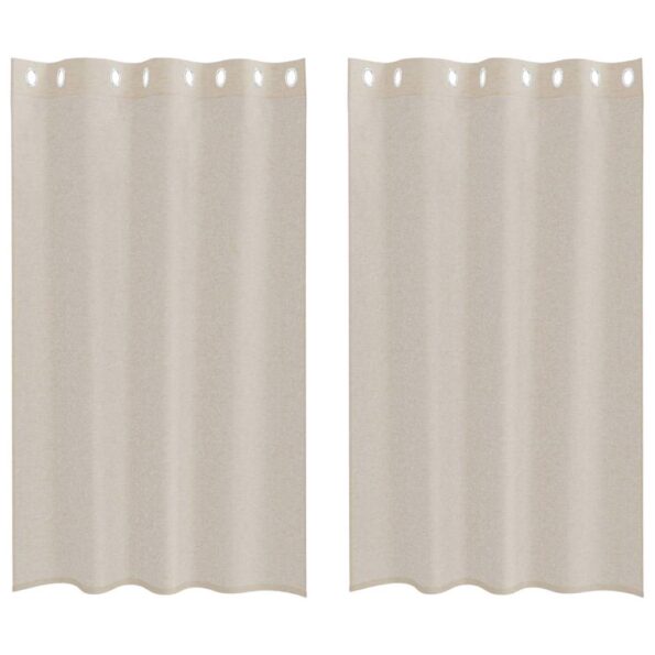 vidaXL Okenice so záclonami 2 pcs Piesok 140 x 175 cm Polyester – Obrázok 2