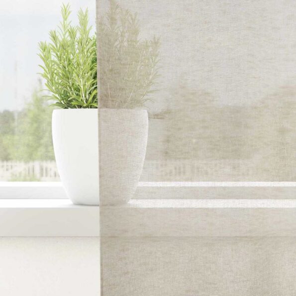 vidaXL Okenice so záclonami 2 pcs Piesok 140 x 175 cm Polyester – Obrázok 3