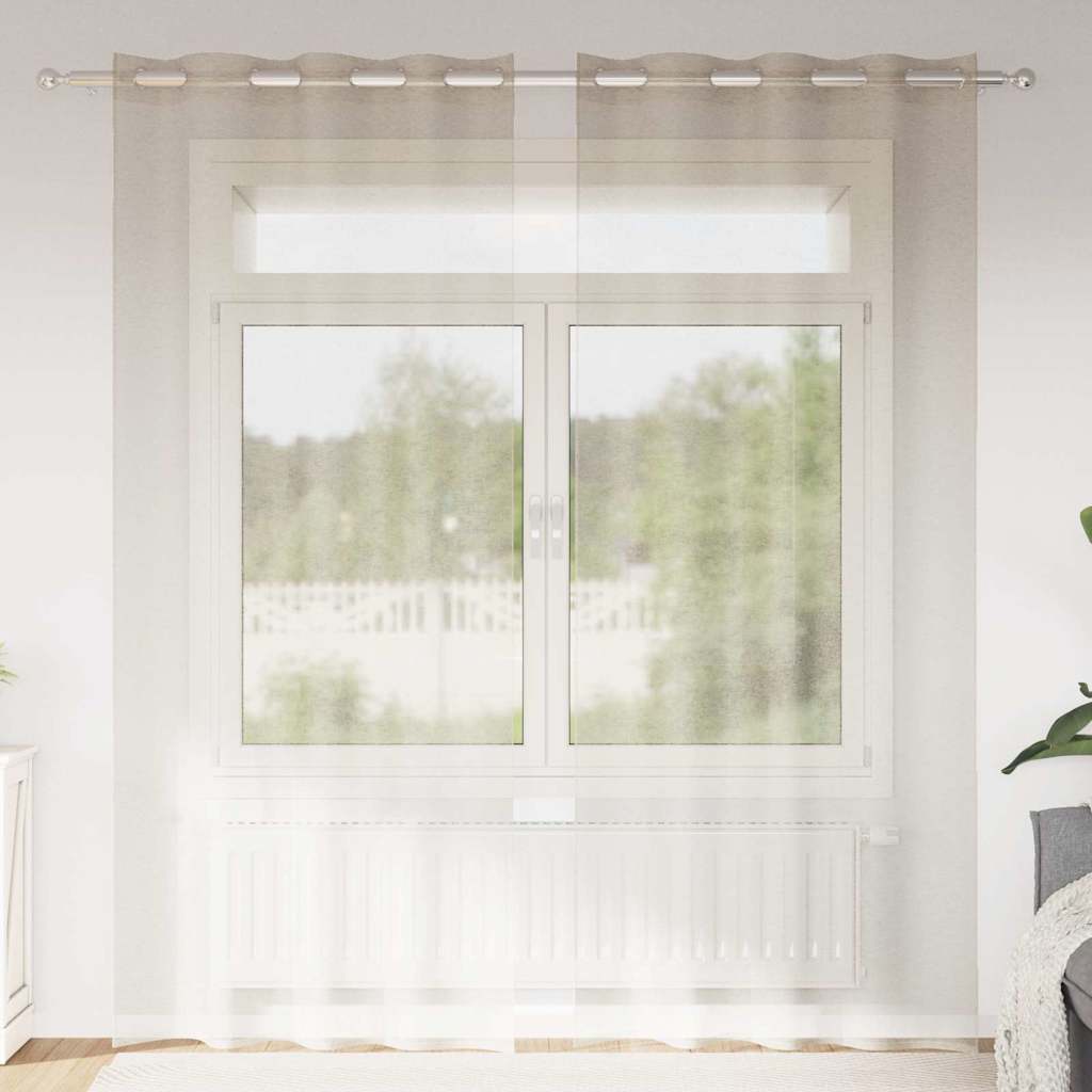 4107996_1.jpg vidaXL Okenice so záclonami 2 pcs Piesok 140 x 260 cm Polyester – Obrázok 1