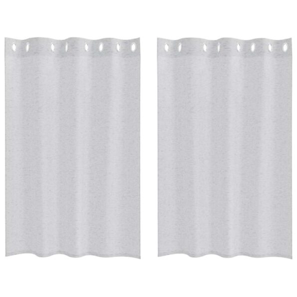 vidaXL Voile záclona 2 pcs Svetlosivá 140 x 140 cm Polyester – Obrázok 2