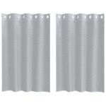 vidaXL Voile záclona 2 pcs Tmavo šedá 140 x 140 cm Polyester – Obrázok 2