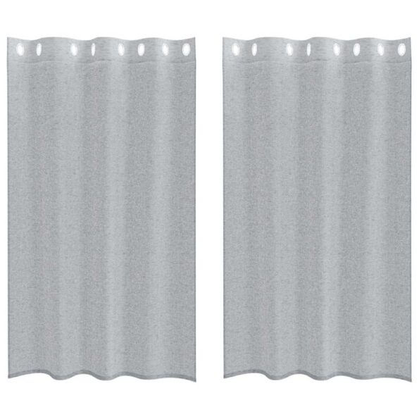 vidaXL Voile záclona 2 pcs Tmavo šedá 175 x 140 cm Polyester – Obrázok 2