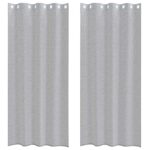 vidaXL Okenice so záclonami 2 pcs Tmavosivá 140 x 225 cm Polyester – Obrázok 2