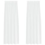 vidaXL Okenice so záclonami 2 pcs Biela 140 x 245 cm Polyester – Obrázok 2
