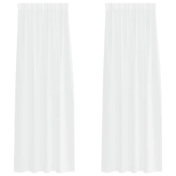 vidaXL Okenice so záclonami 2 pcs Biela 140 x 245 cm Polyester – Obrázok 2