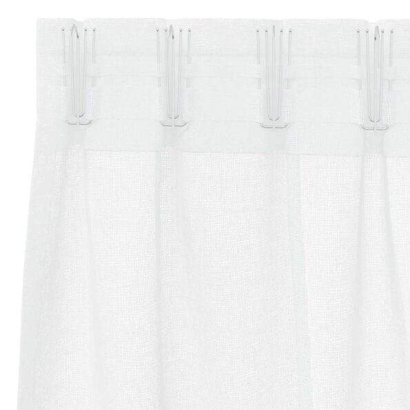 vidaXL Okenice so záclonami 2 pcs Biela 140 x 260 cm Polyester – Obrázok 5