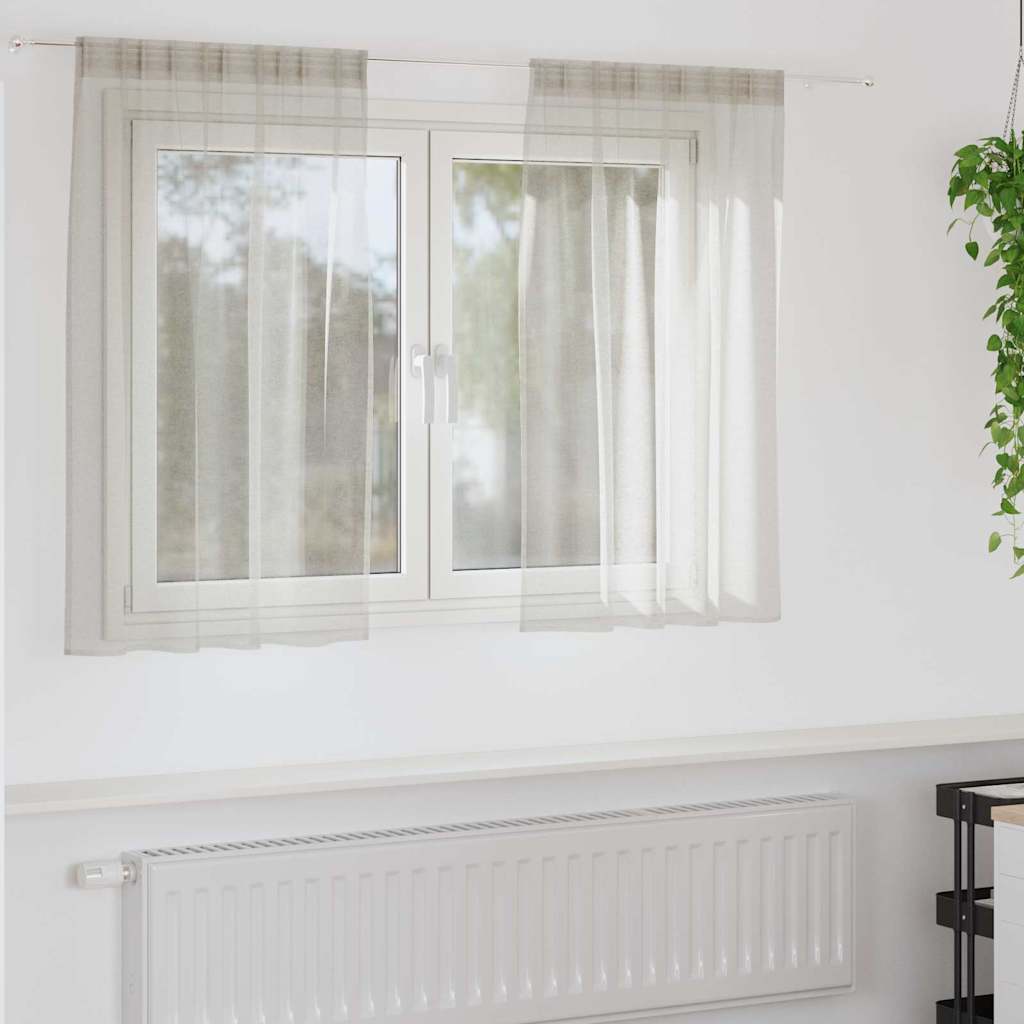 4108012_1.jpg vidaXL Okenice so záclonami 2 pcs Krémová 140 x 140 cm Polyester – Obrázok 1