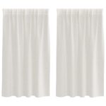 vidaXL Okenice so záclonami 2 pcs Krémová 140 x 140 cm Polyester – Obrázok 2