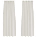 vidaXL Okenice so záclonami 2 pcs Krémová 140 x 260 cm Polyester – Obrázok 2