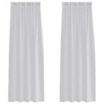vidaXL Voile záclona 2 pcs Svetlosivá 245 x 140 cm Polyester – Obrázok 2