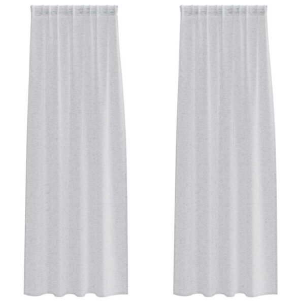 vidaXL Voile záclona 2 pcs Svetlosivá 245 x 140 cm Polyester – Obrázok 2