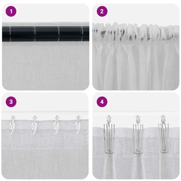 vidaXL Voile záclona 2 pcs Svetlosivá 245 x 140 cm Polyester – Obrázok 7