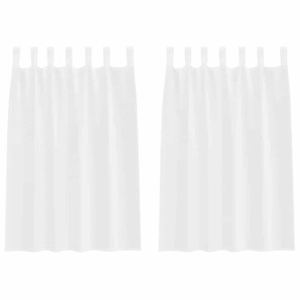 vidaXL Okenice so záclonami 2 pcs Biela 140 x 140 cm Polyester – Obrázok 2
