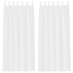 vidaXL Okenice so záclonami 2 pcs Biela 140 x 245 cm Polyester – Obrázok 2