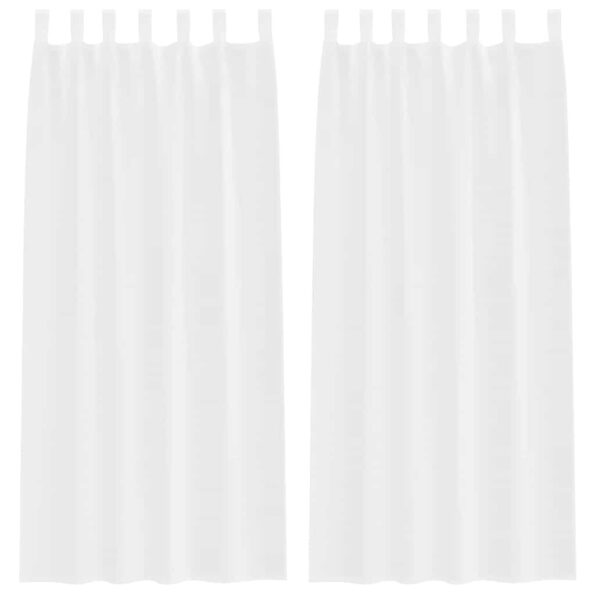 vidaXL Okenice so záclonami 2 pcs Biela 140 x 245 cm Polyester – Obrázok 2