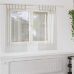 vidaXL Okenice so záclonami 2 pcs Krémová 140 x 140 cm Polyester