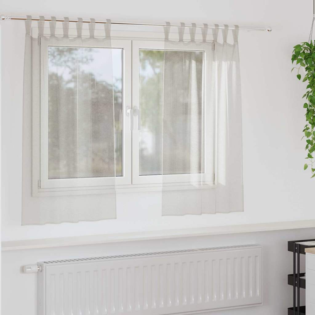 4108037_1.jpg vidaXL Okenice so záclonami 2 pcs Krémová 140 x 140 cm Polyester – Obrázok 1