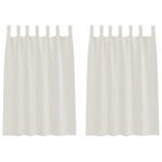 vidaXL Okenice so záclonami 2 pcs Krémová 140 x 140 cm Polyester – Obrázok 2