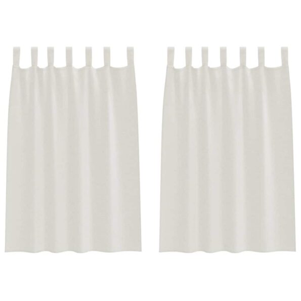 vidaXL Okenice so záclonami 2 pcs Krémová 140 x 140 cm Polyester – Obrázok 2