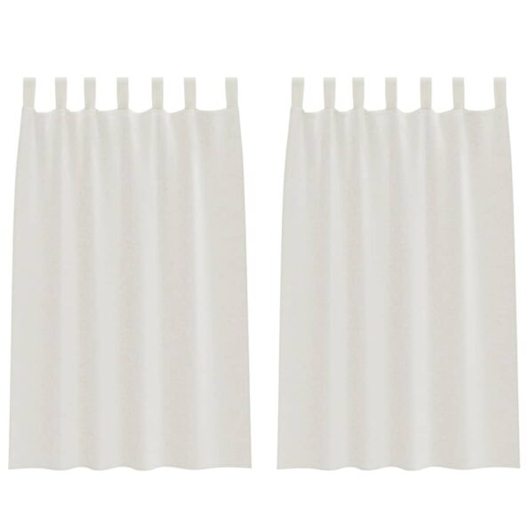 vidaXL Okenice so záclonami 2 pcs Krémová 140 x 175 cm Polyester – Obrázok 2