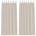 vidaXL Okenice so záclonami 2 pcs Piesok 140 x 225 cm Polyester – Obrázok 2