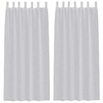 vidaXL Okenice so záclonami 2 pcs Svetlosivá 140 x 225 cm Polyester – Obrázok 2
